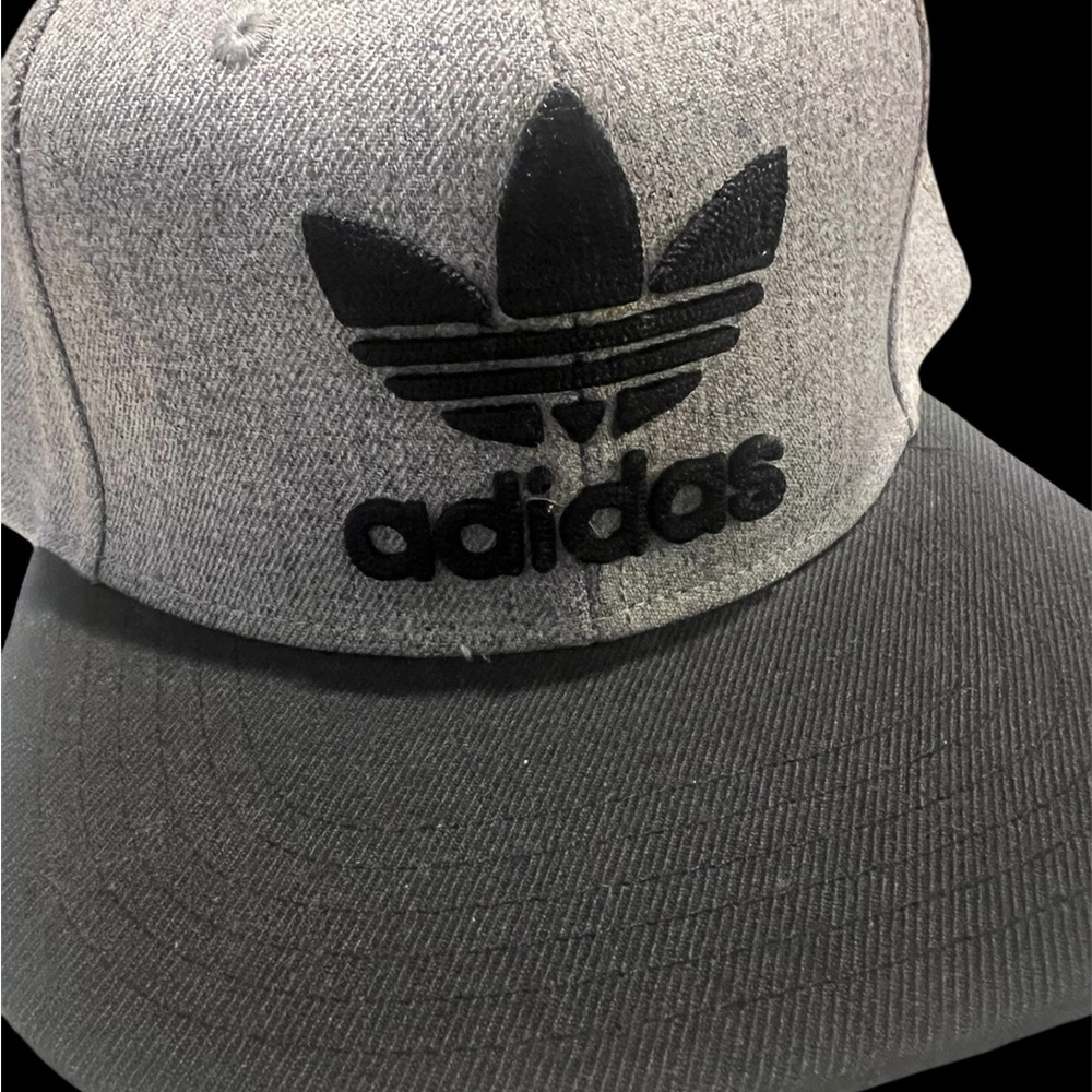 Adidas Heather Gray and Black Logo Cap